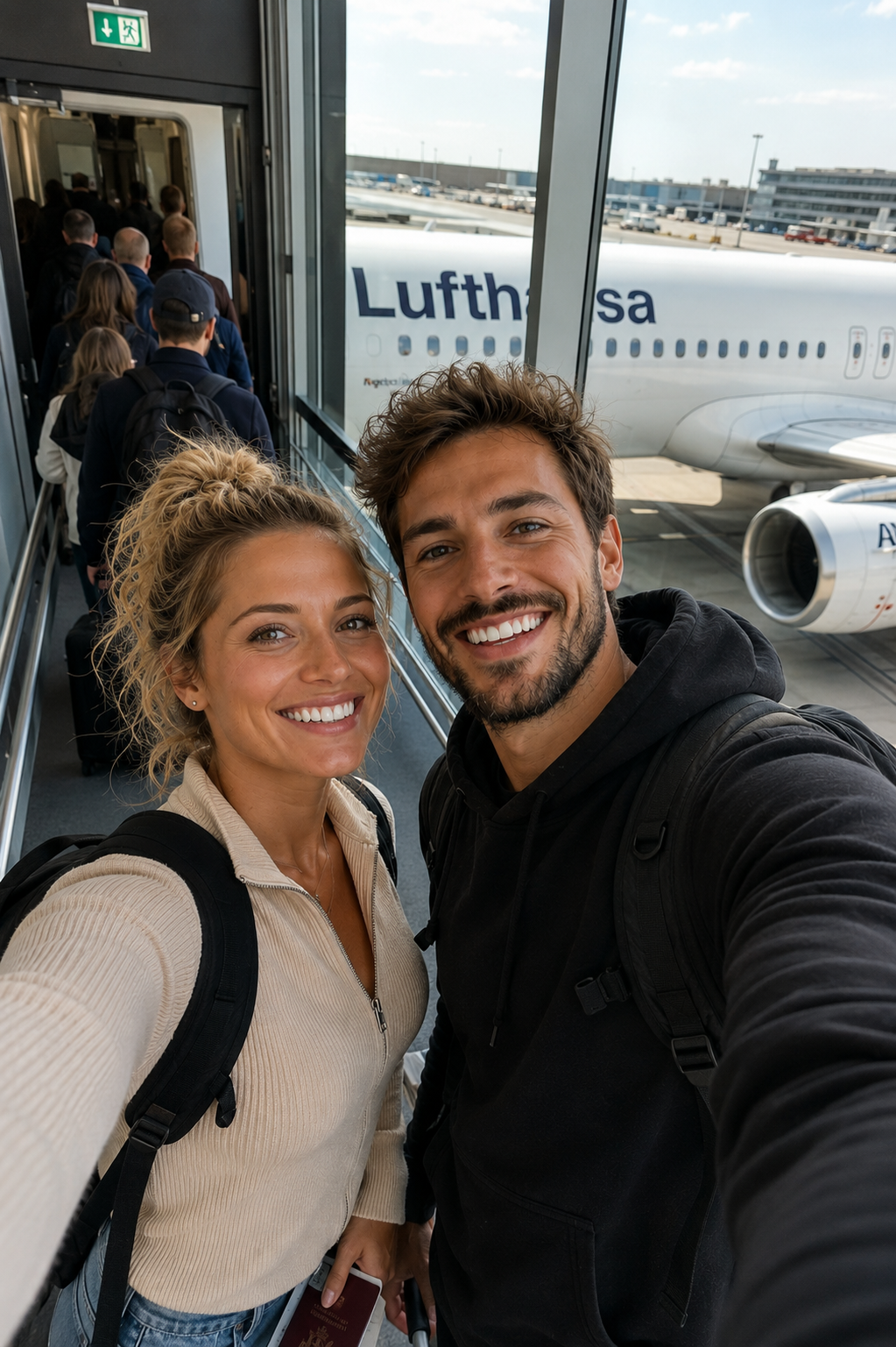 Lisa und Daniel beim Boarding