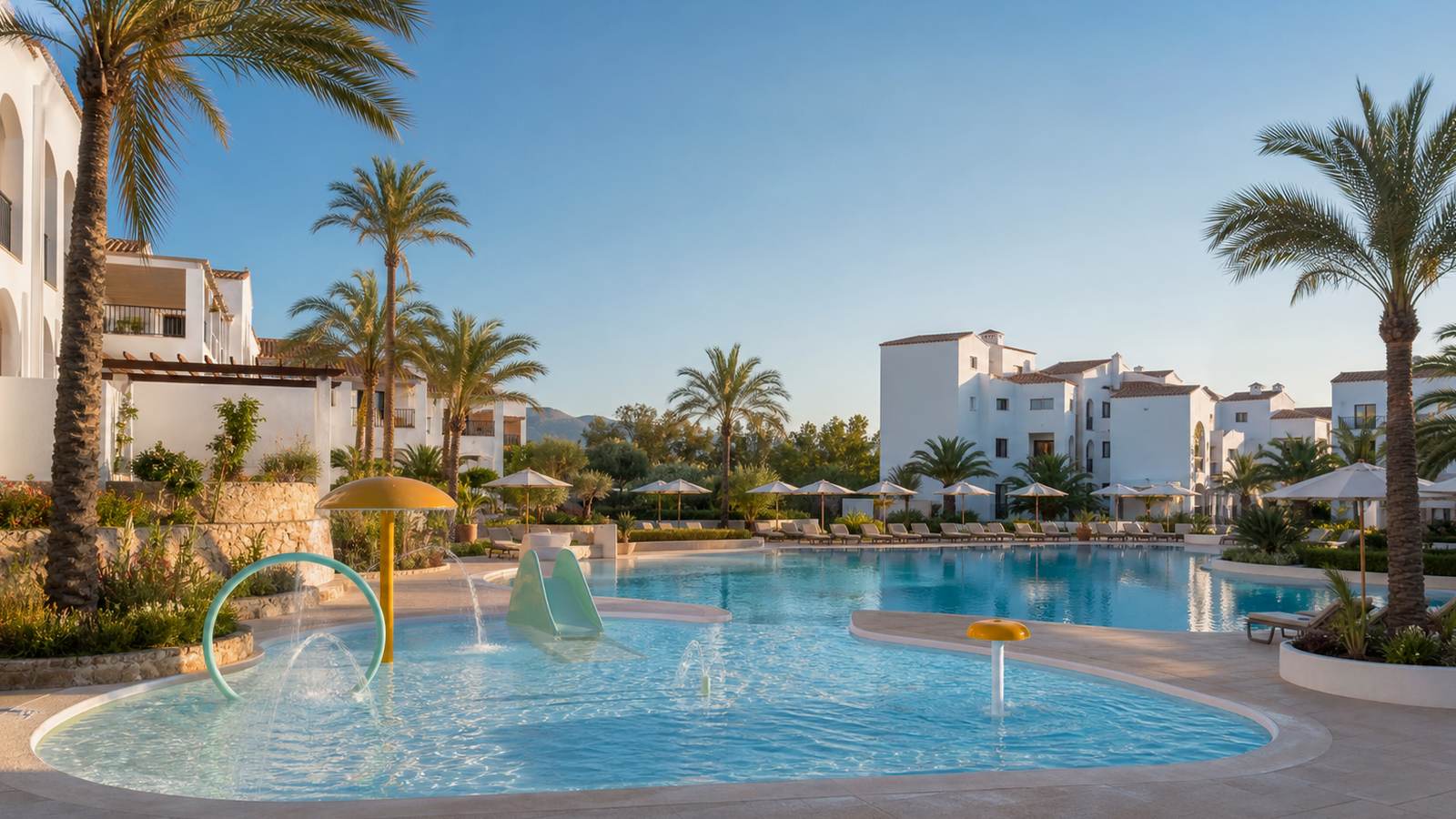 KI-generiertes Mallorca-Stimmungsbild eines mediterranen Hotel-Außenbereichs für den Hotelcheck des CA´N PUIG DE SÓLLER in Sóller