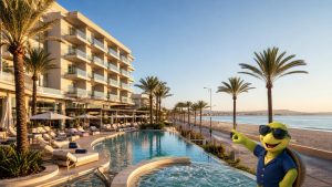 KI-Visualisierung für Grupotel Acapulco Playa mit Adults-Only-Pool und Strandpromenade an der Playa de Palma
