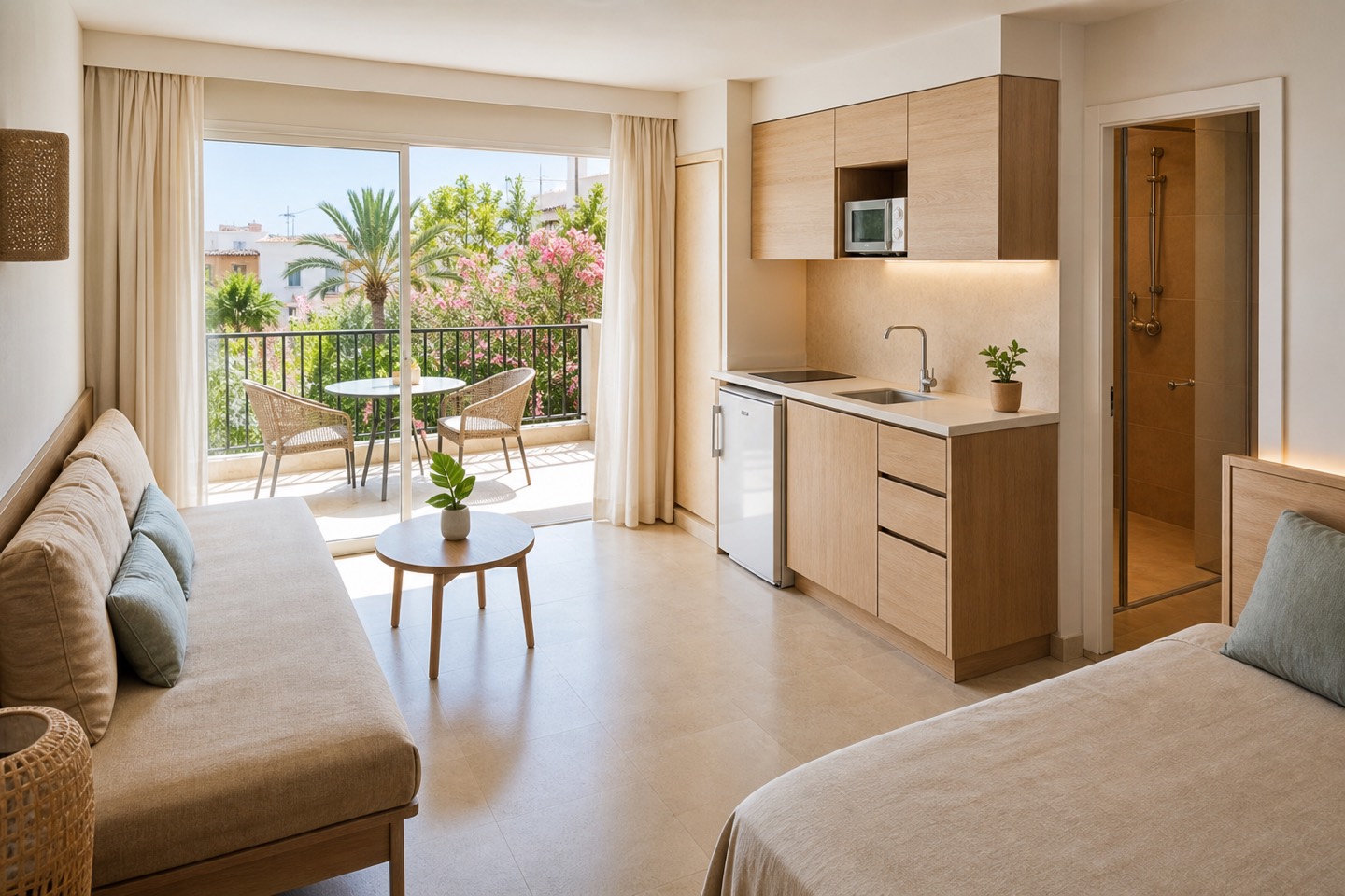 KI-generiertes redaktionelles Stimmungsbild für den Hotelcheck des Protur Bonaire Aparthotel