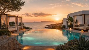 KI-generierte Pool- und Meerstimmung für das Universal Hotel Cabo Blanco – Adults Only in Colònia de Sant Jordi
